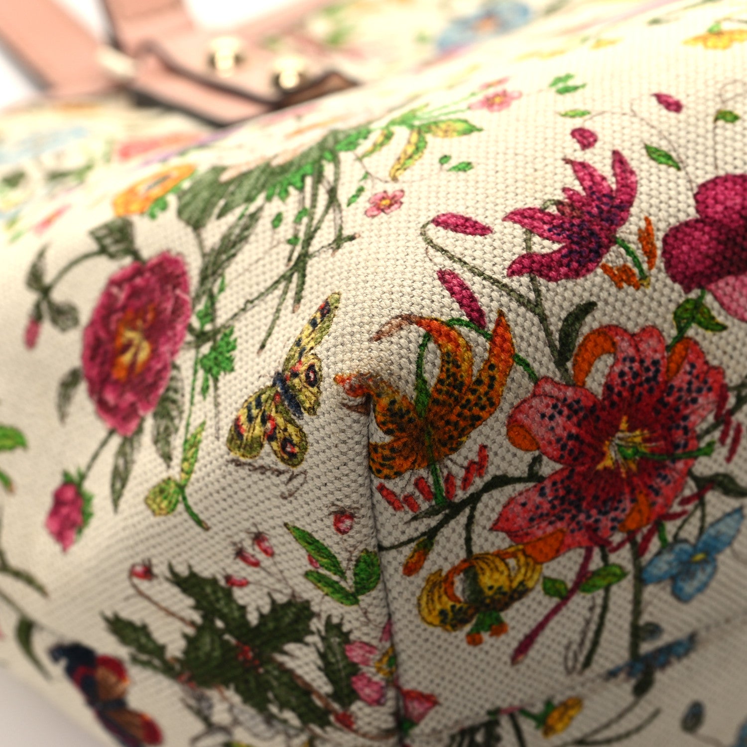 Gucci Canvas Flora Floral Medium Jolicoeur Tote White 11 of 13