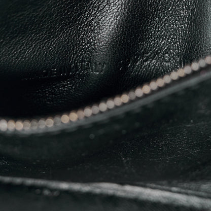 Balenciaga Shiny Calfskin Monochrome Crocodile Embossed Small Hourglass Top Handle Bag Black 7 of 10