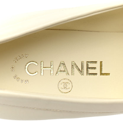 Chanel Lambskin Quilted CC Loafers 38 White Black 7 of 12