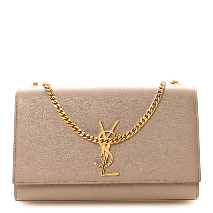 Saint Laurent Grain De Poudre Medium Monogram Kate Satchel Nude Powder 1 of 9