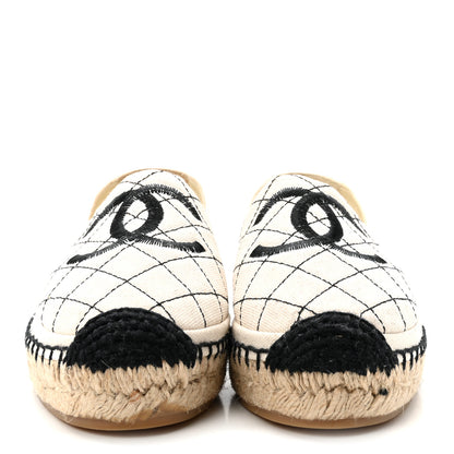 Chanel Fabric Biarritz CC Espadrilles 36 Beige Black 3 of 10