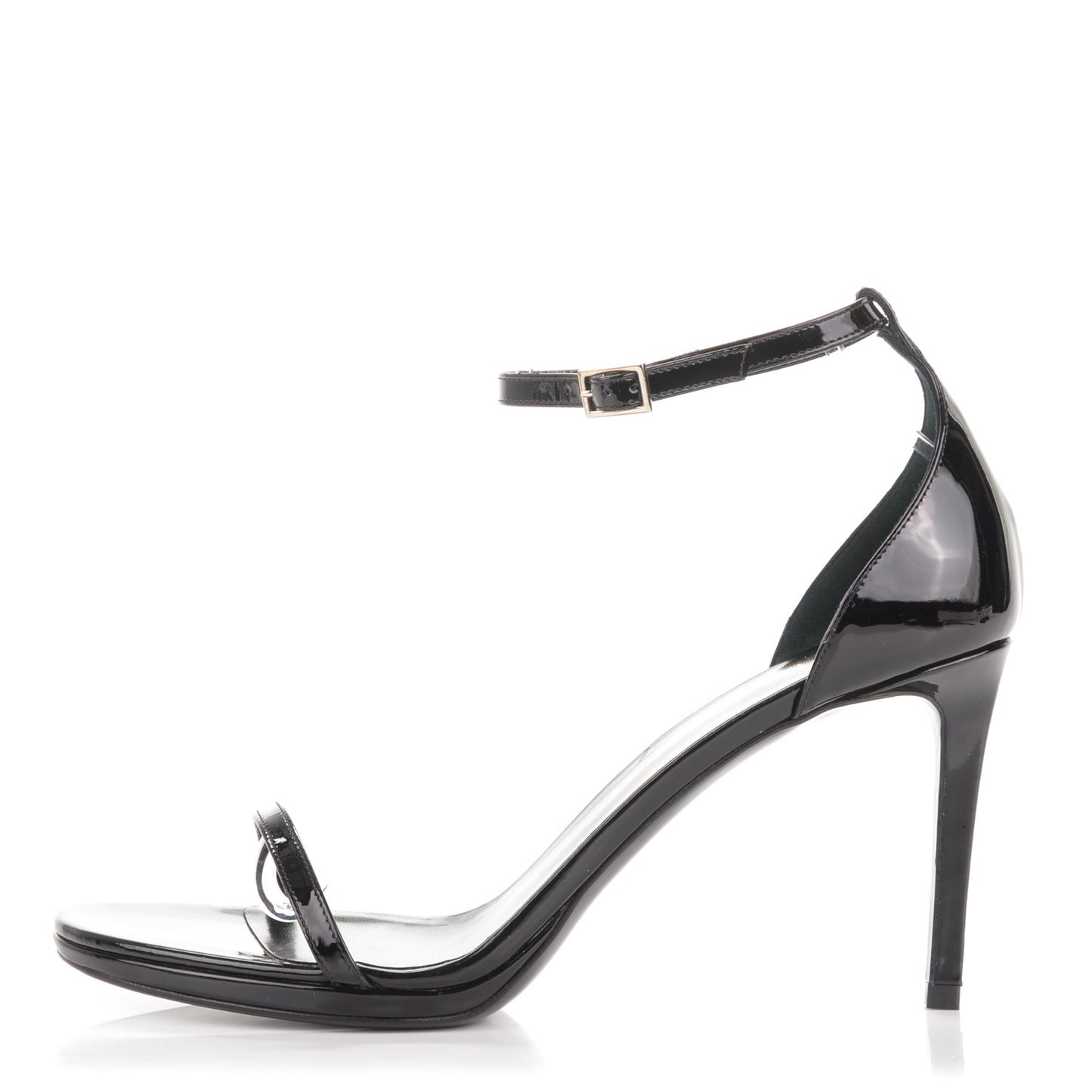 Vitello Vernice Jane 80 Ankle Strap Sandals 40.5 Black