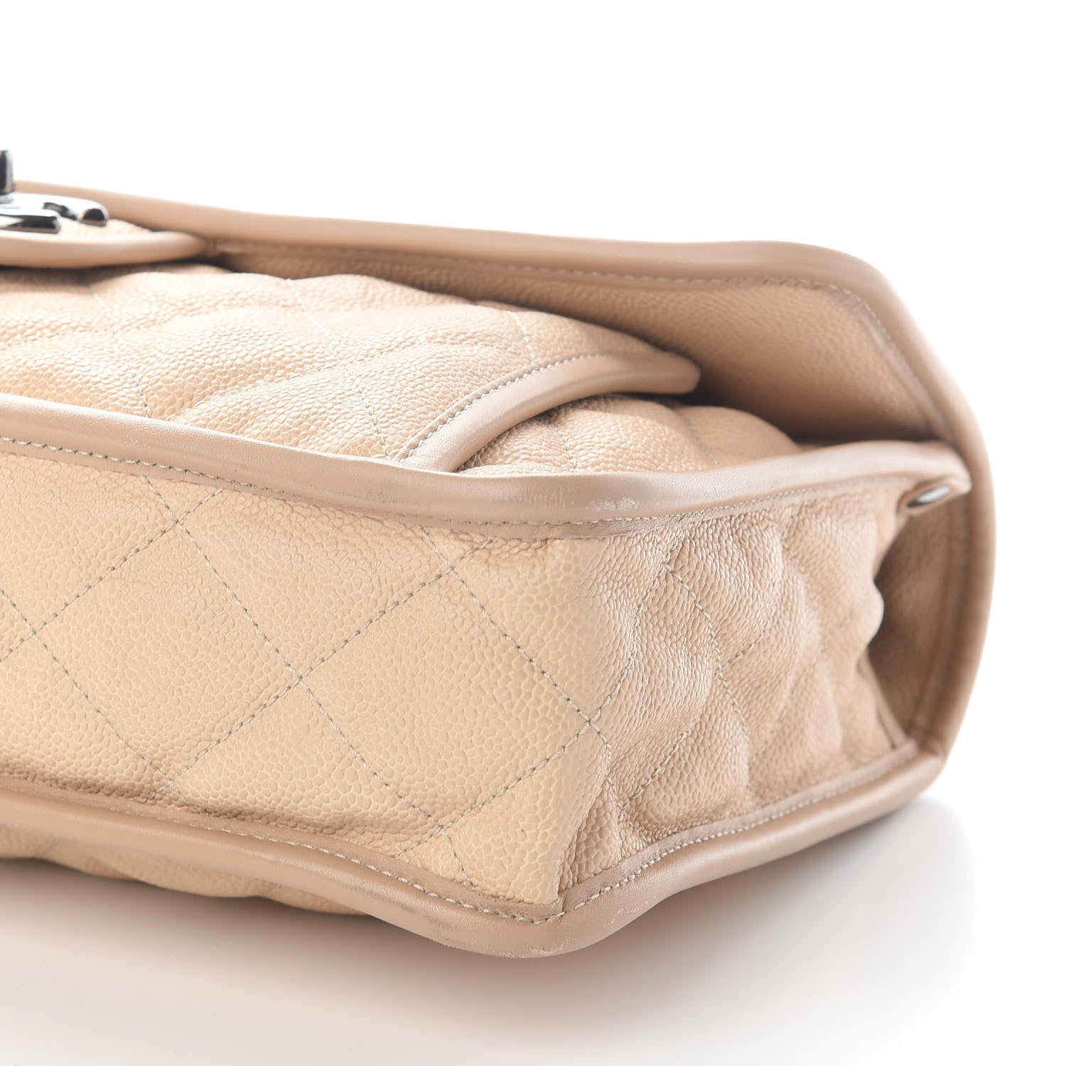 Chanel Caviar Quilted Large French Riviera Flap Beige 8 of 8