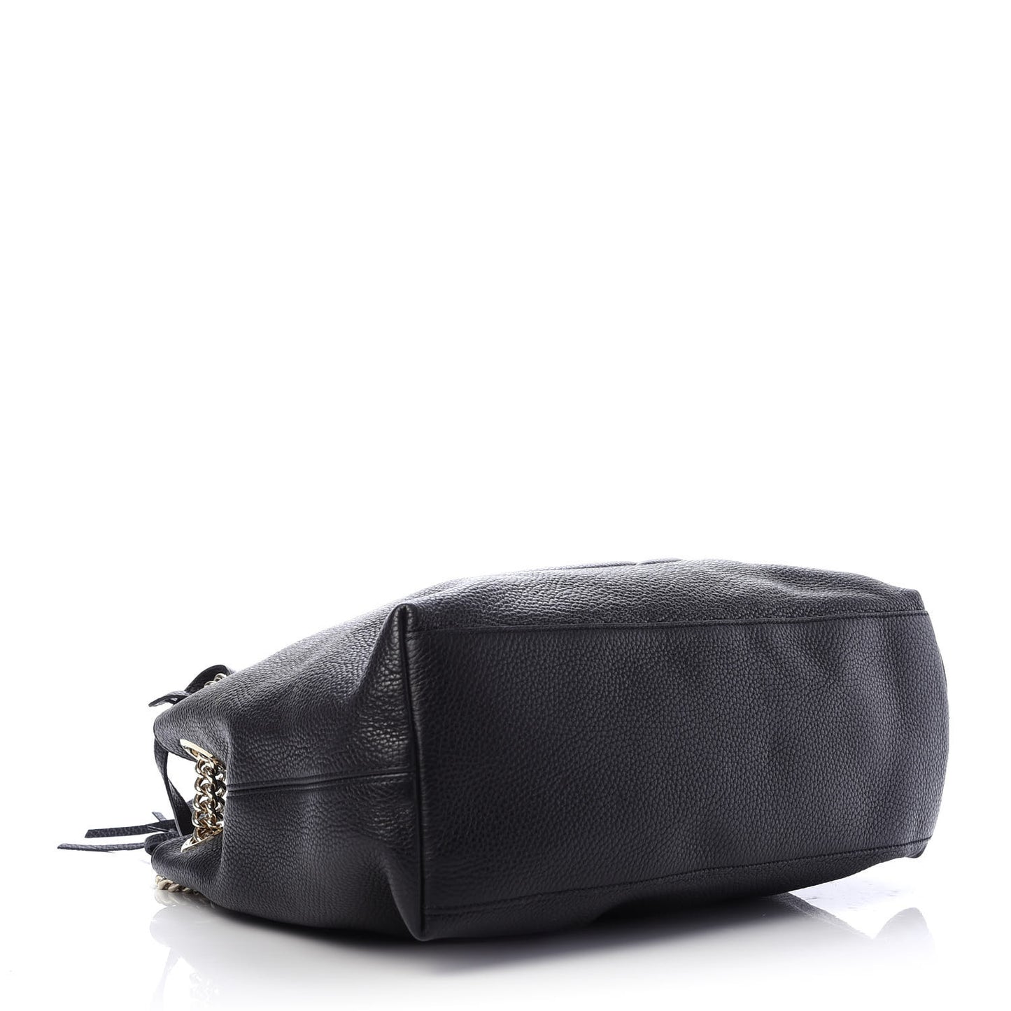 Pebbled Calfskin Medium Soho Chain Shoulder Bag Black