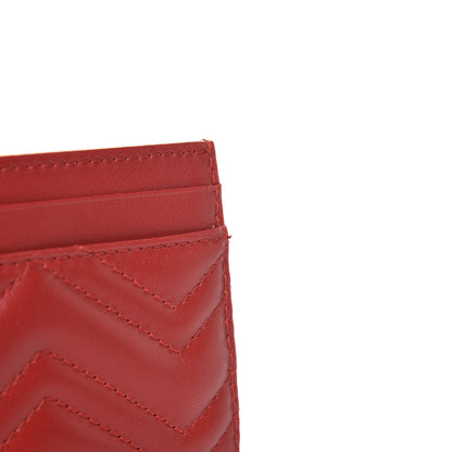 Gucci Calfskin Matelasse GG Marmont Card Holder Hibiscus Red 7 of 7