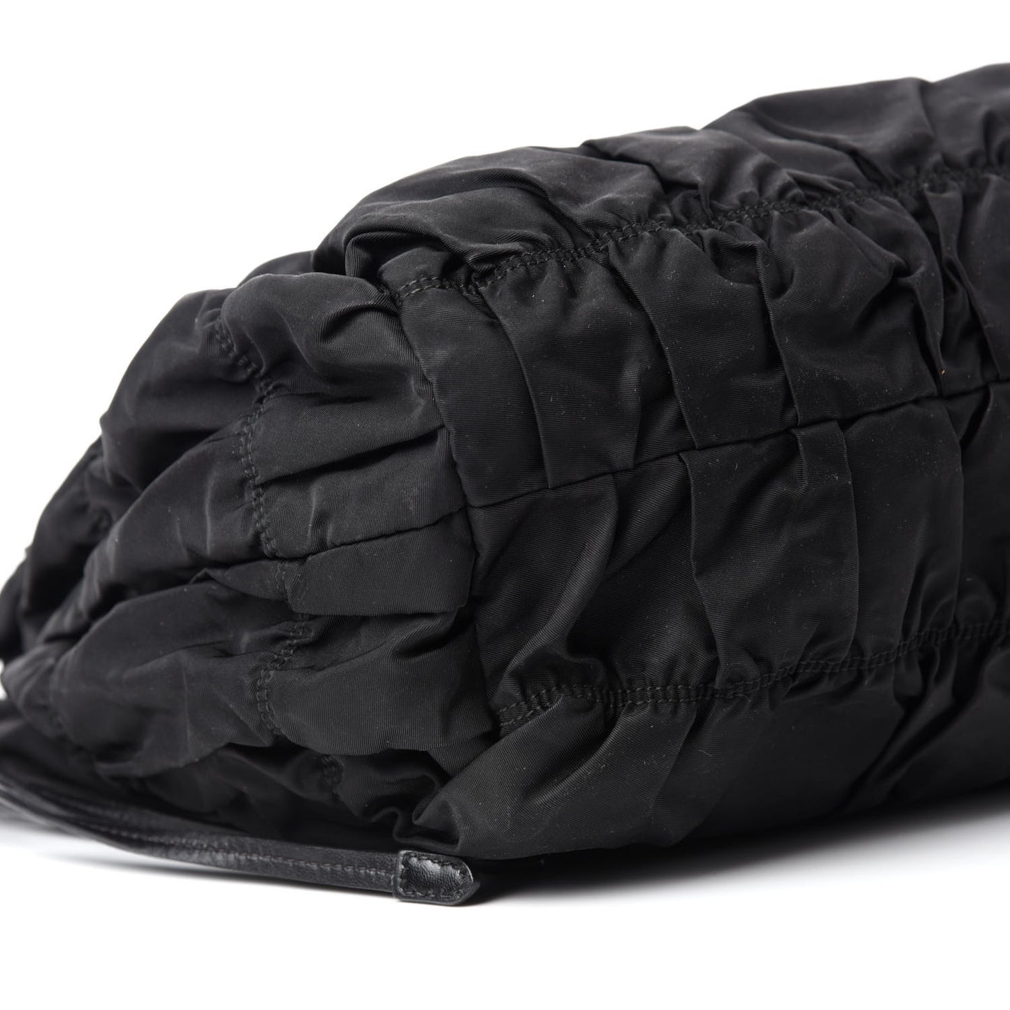 Tessuto Nylon Gaufre Drawstring Tote Black