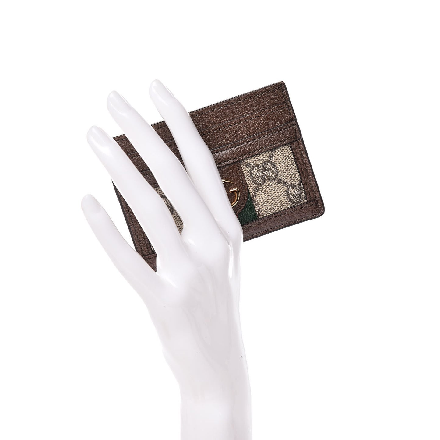 GG Supreme Monogram Ophidia Card Holder Brown