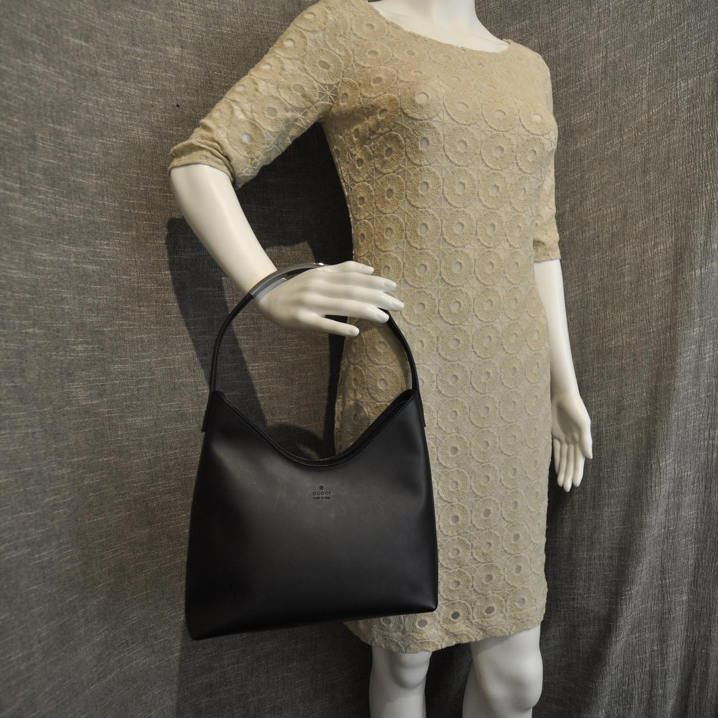 Matte Leather Hobo Black