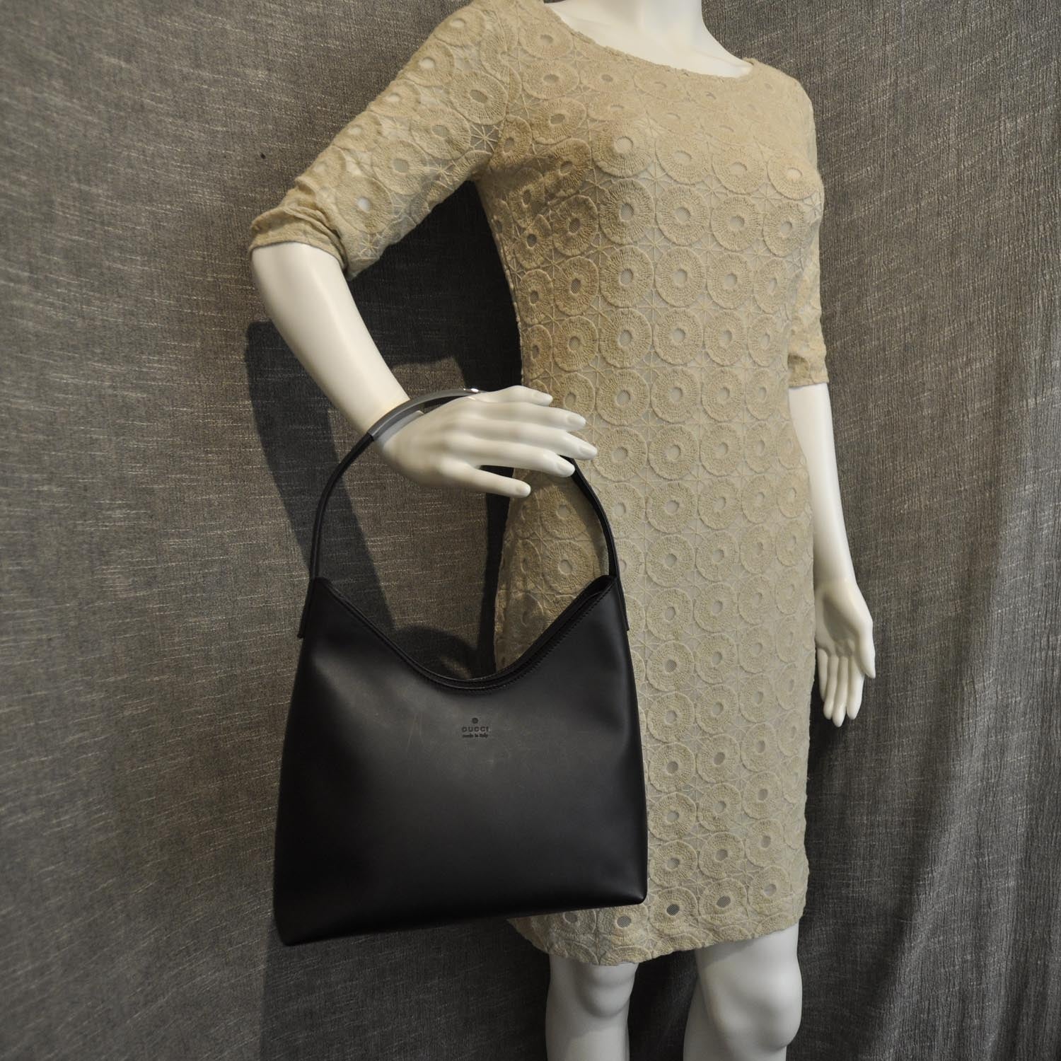 Gucci Matte Leather Hobo Black 2 of 9