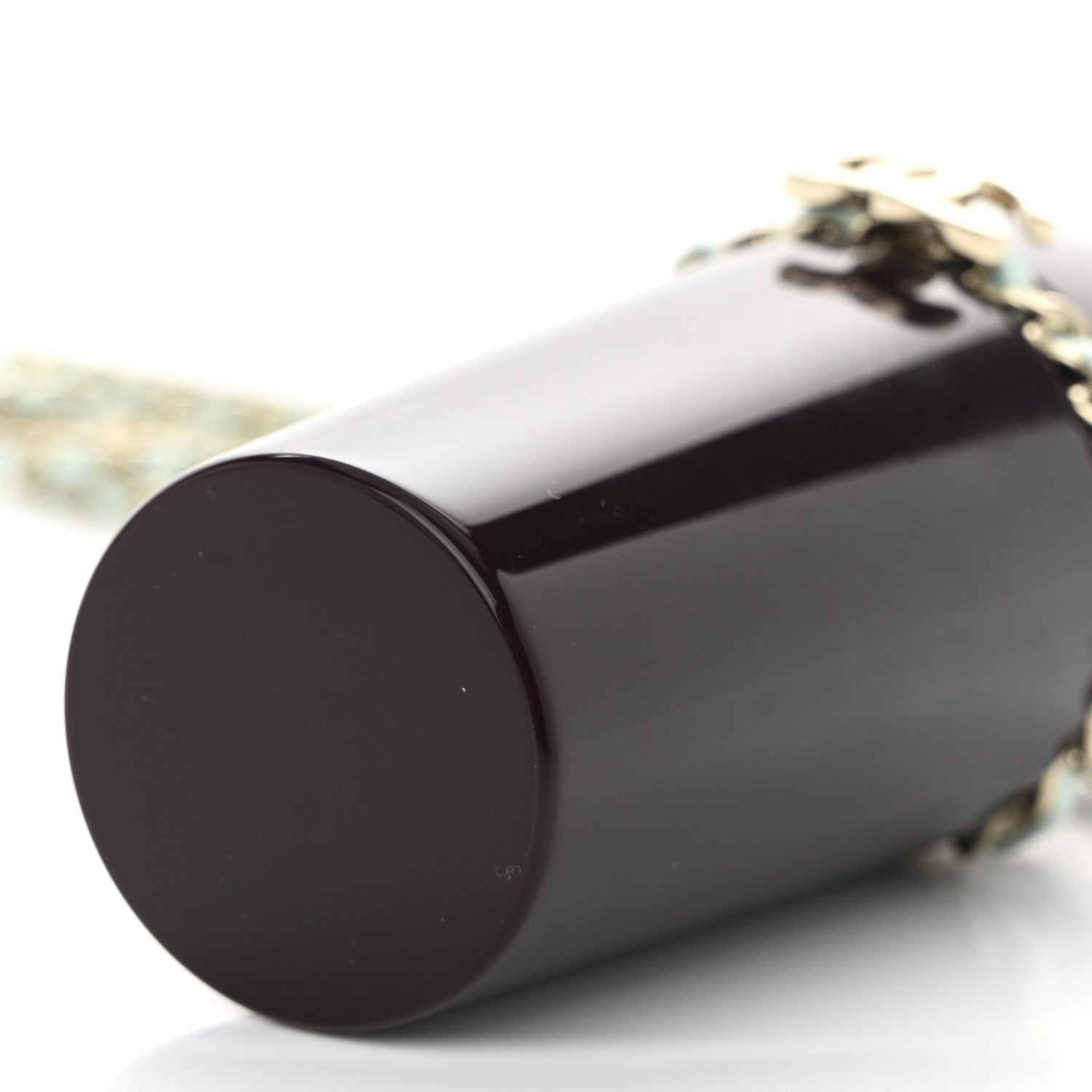 Chanel Lucite Lipstick Case On Chain Burgundy Blue 9 of 9