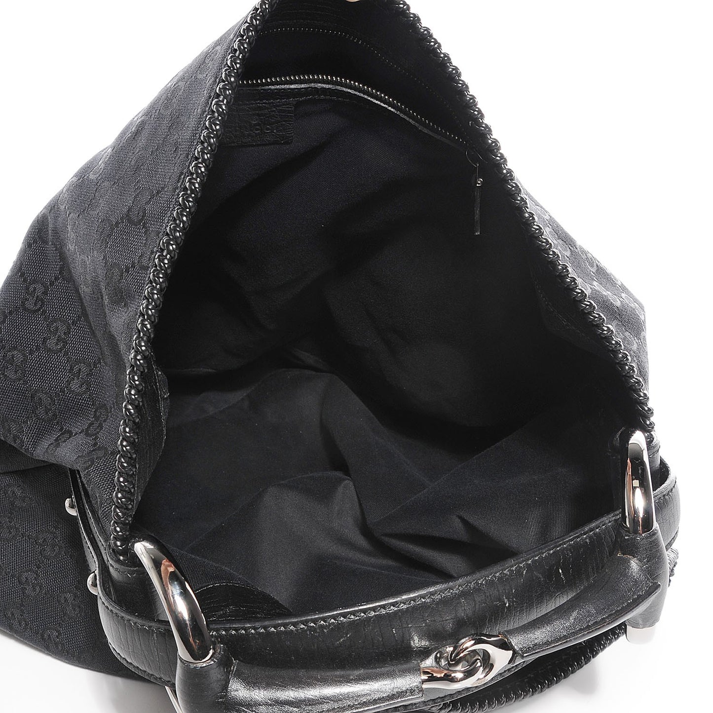 Monogram Large Horsebit Chain Hobo Black