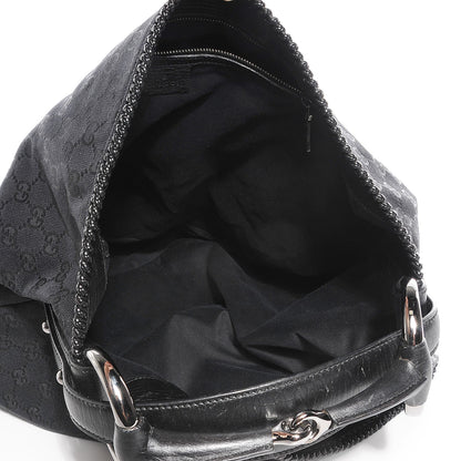 Gucci Monogram Large Horsebit Chain Hobo Black 5 of 7