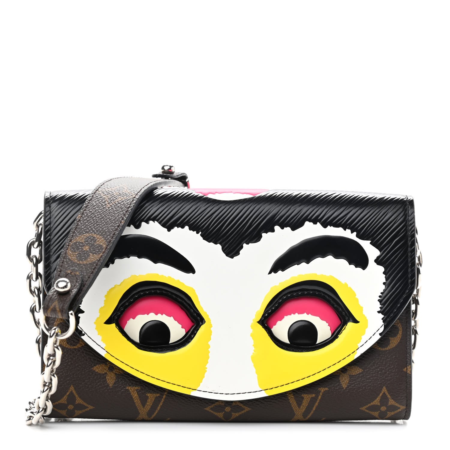Louis Vuitton Monogram Kabuki Chain Wallet Black 1 of 11