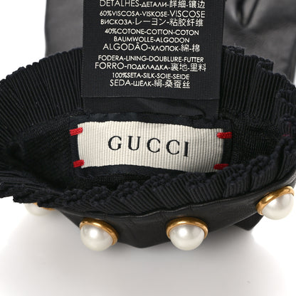 Gucci Nappa Pearl Gloves 8 Black 3 of 5