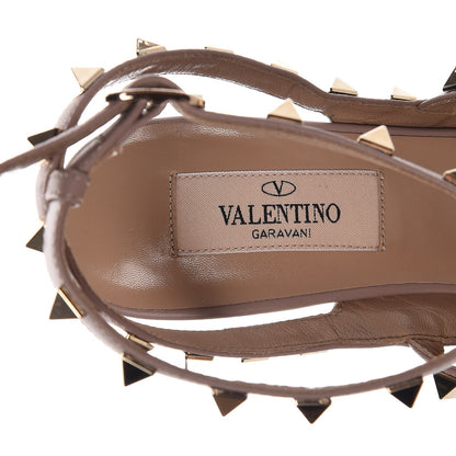 Valentino Garavani Patent Nappa Rockstud Ankle Strap 100mm Pumps 35.5 Black Poudre 6 of 8