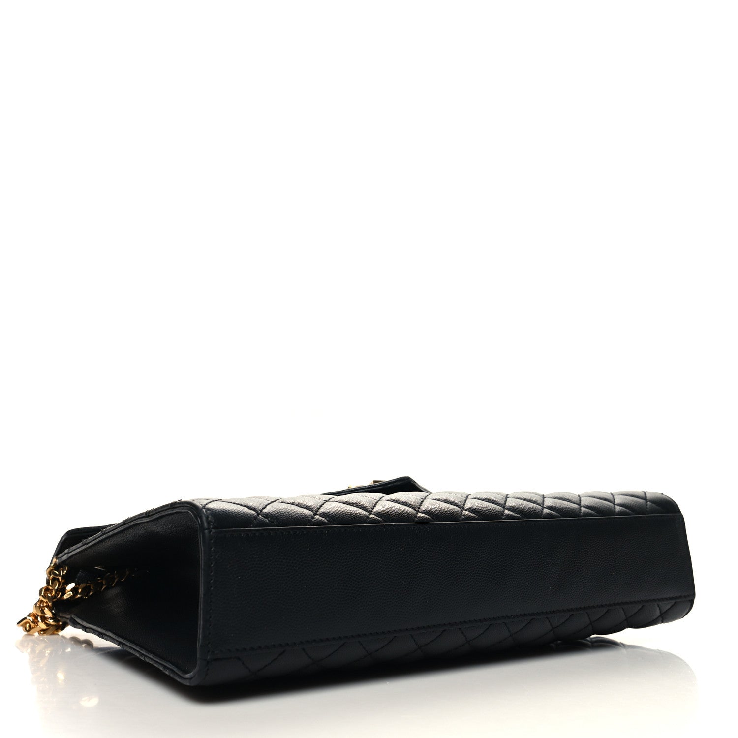 Saint Laurent Grain De Poudre Textured Mixed Matelasse Large Triquilt Monogram Satchel Black 4 of 11