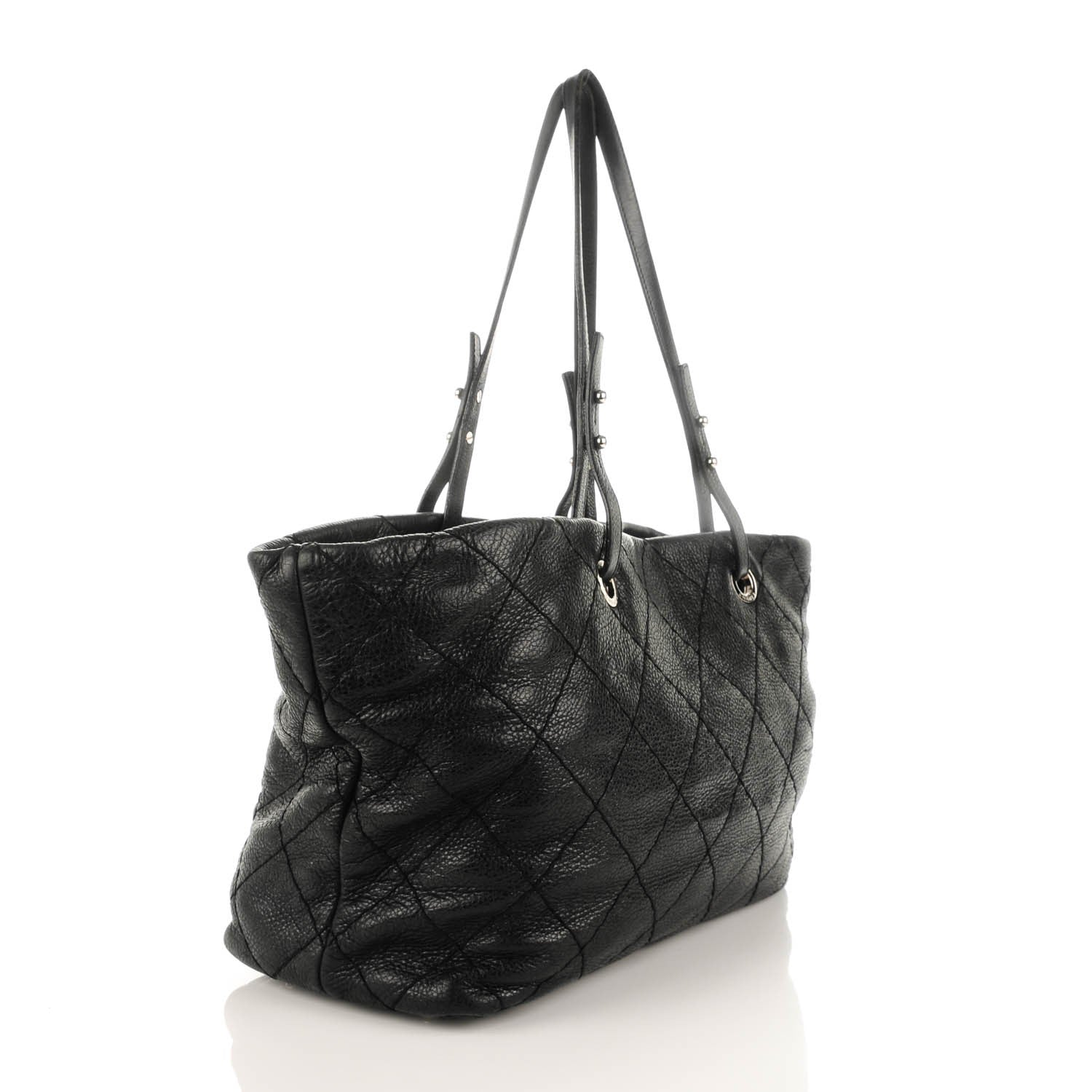Chanel Glazed Calfskin Large On The Road Tote Black 3 of 11