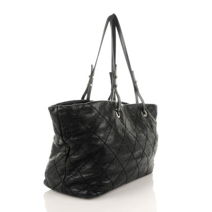 Chanel Glazed Calfskin Large On The Road Tote Black 3 of 11