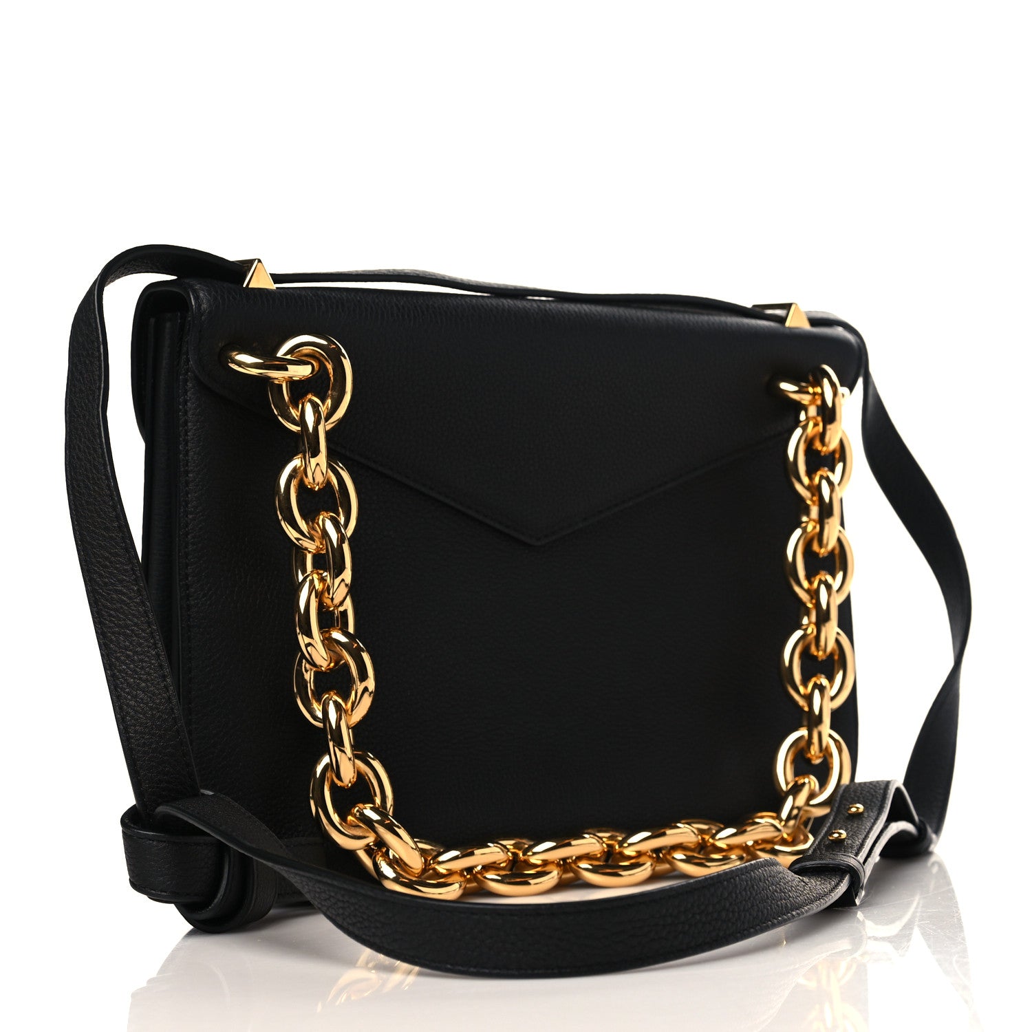 Bottega Veneta Calfskin Mount Envelope Bag Black 3 of 8