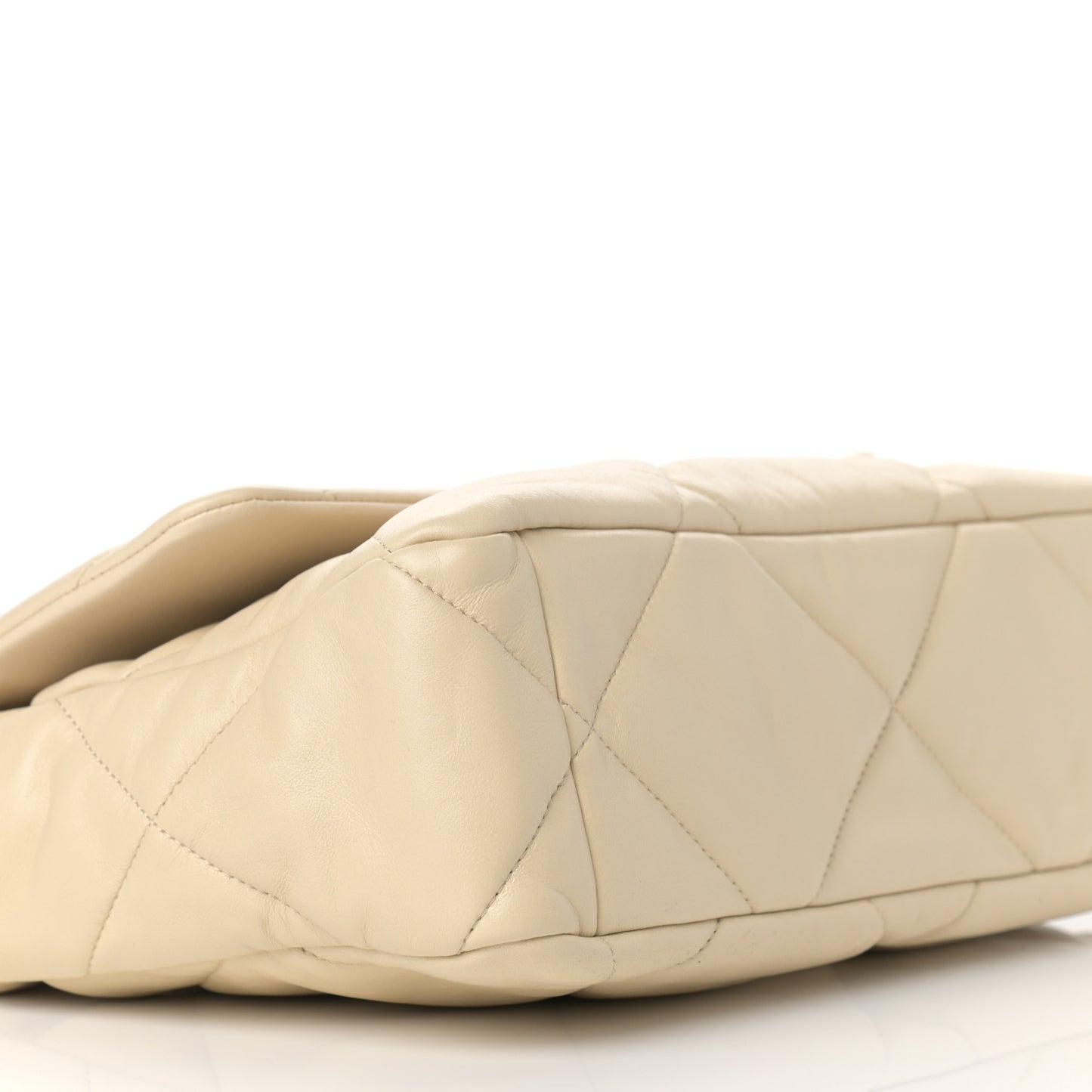 Lambskin Quilted Large Chanel 19 Flap Beige