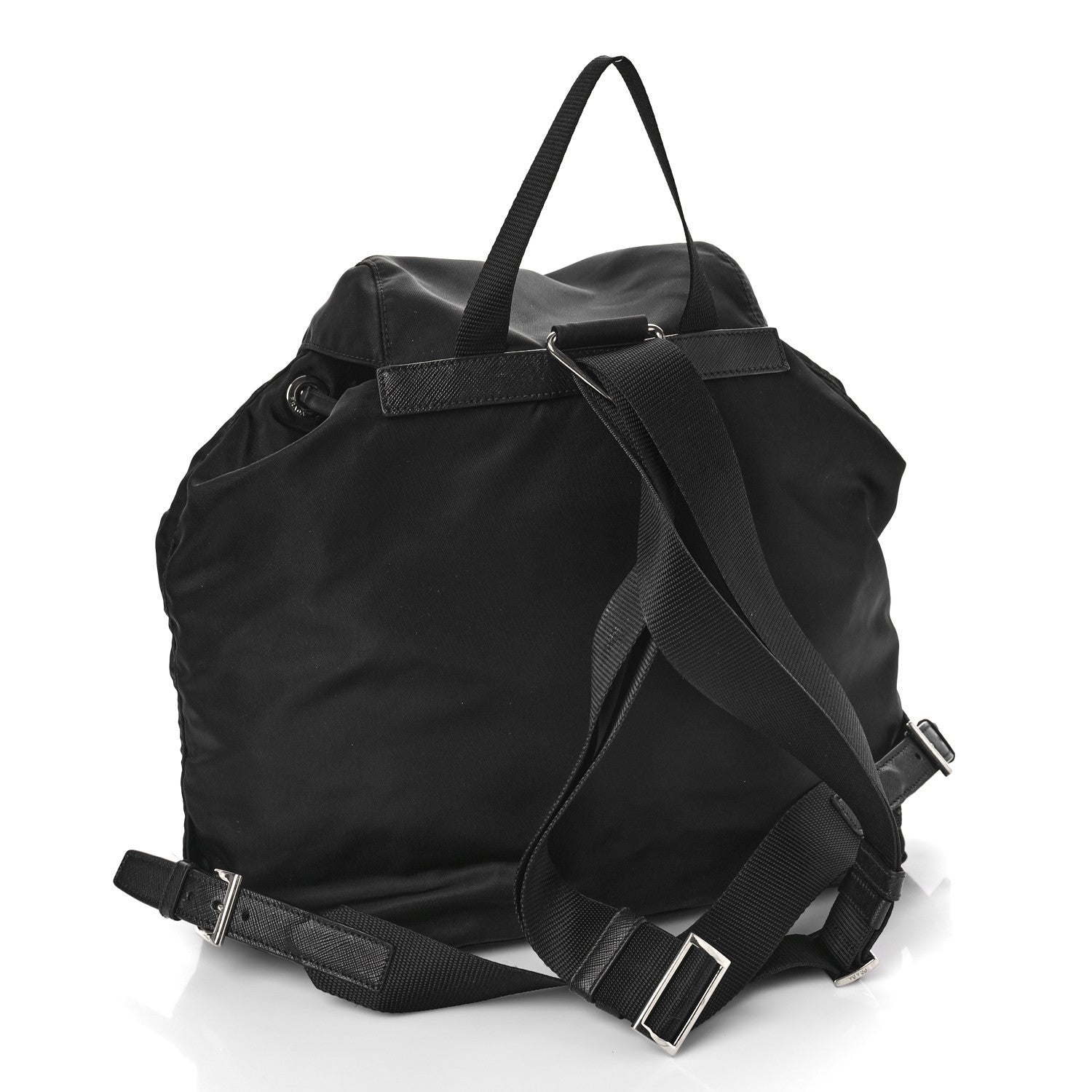 Prada Tessuto Nylon Saffiano Medium Backpack Black 2 of 9