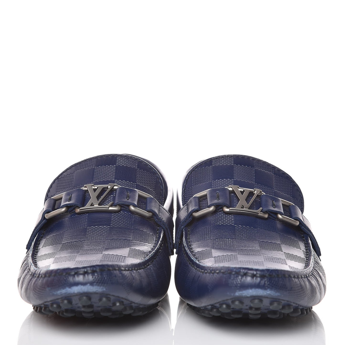 Mens Damier Infini Hockenheim Moccasin Loafers 8.5 Cosmos