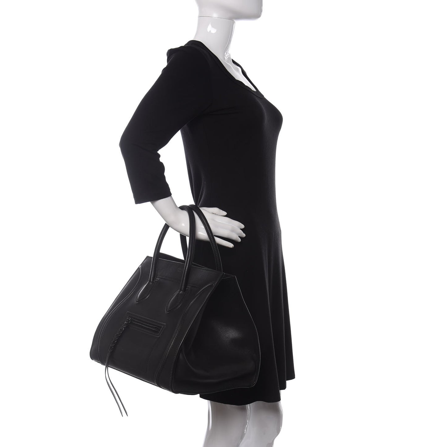 Supple Calfskin Medium Phantom Luggage Black