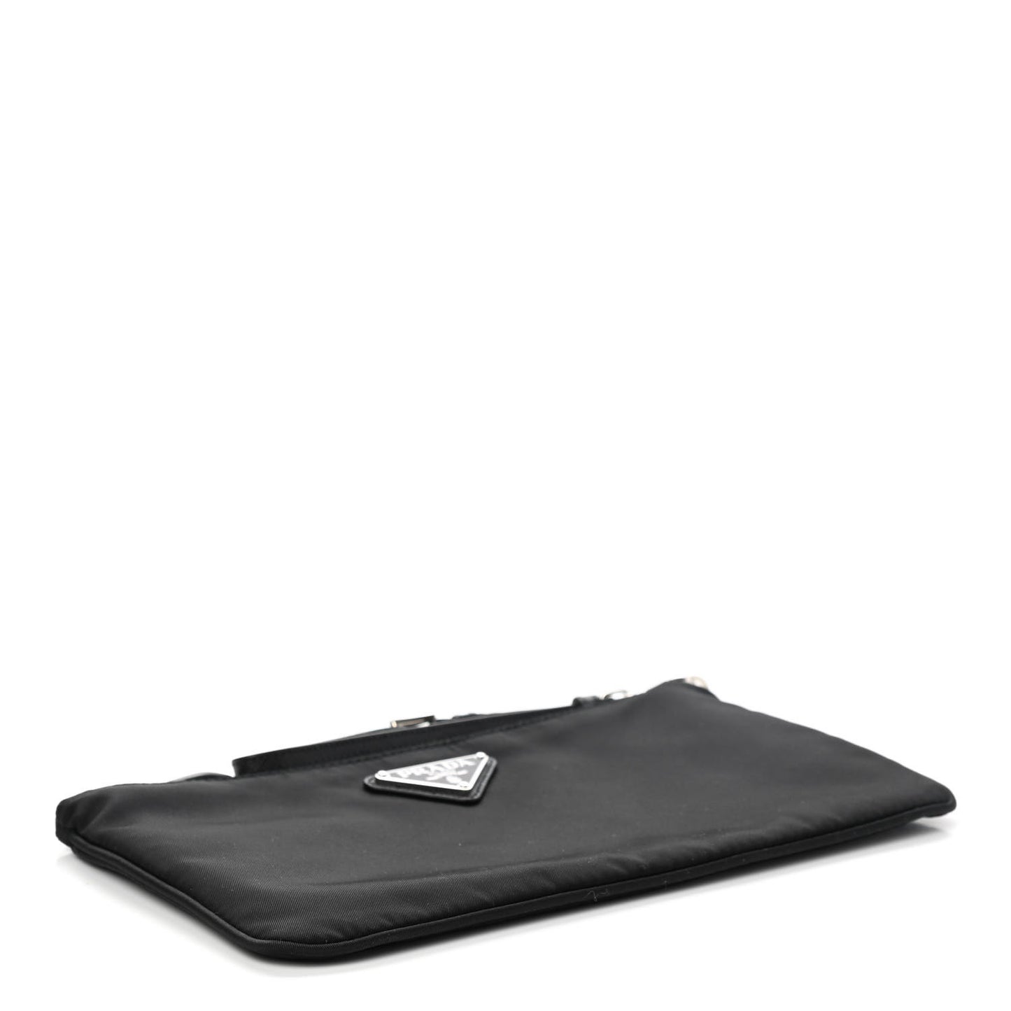 Re-Nylon Saffiano Pouch Wristlet Black