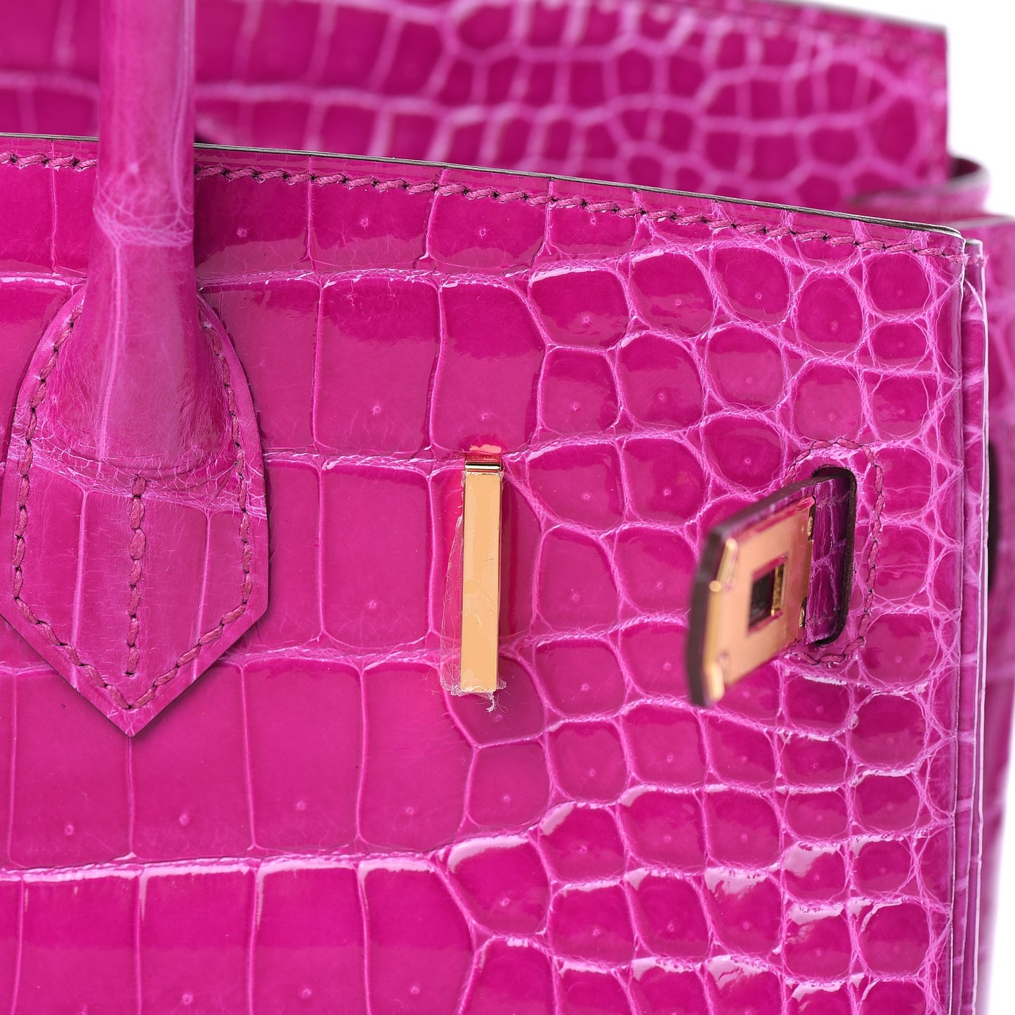 Shiny Porosus Crocodile Birkin 30 Rose Scheherazade