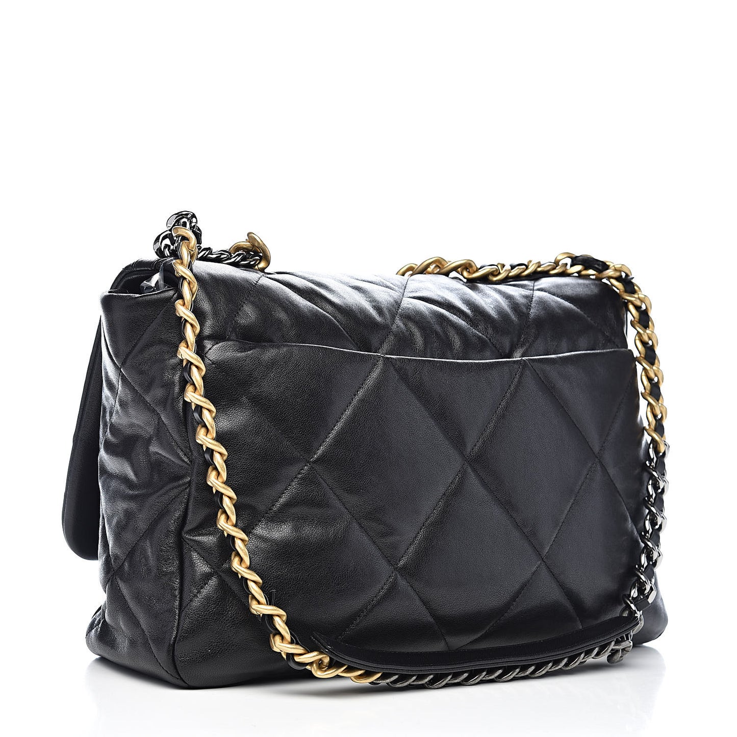 Goatskin Quilted Maxi 19 Flap Black