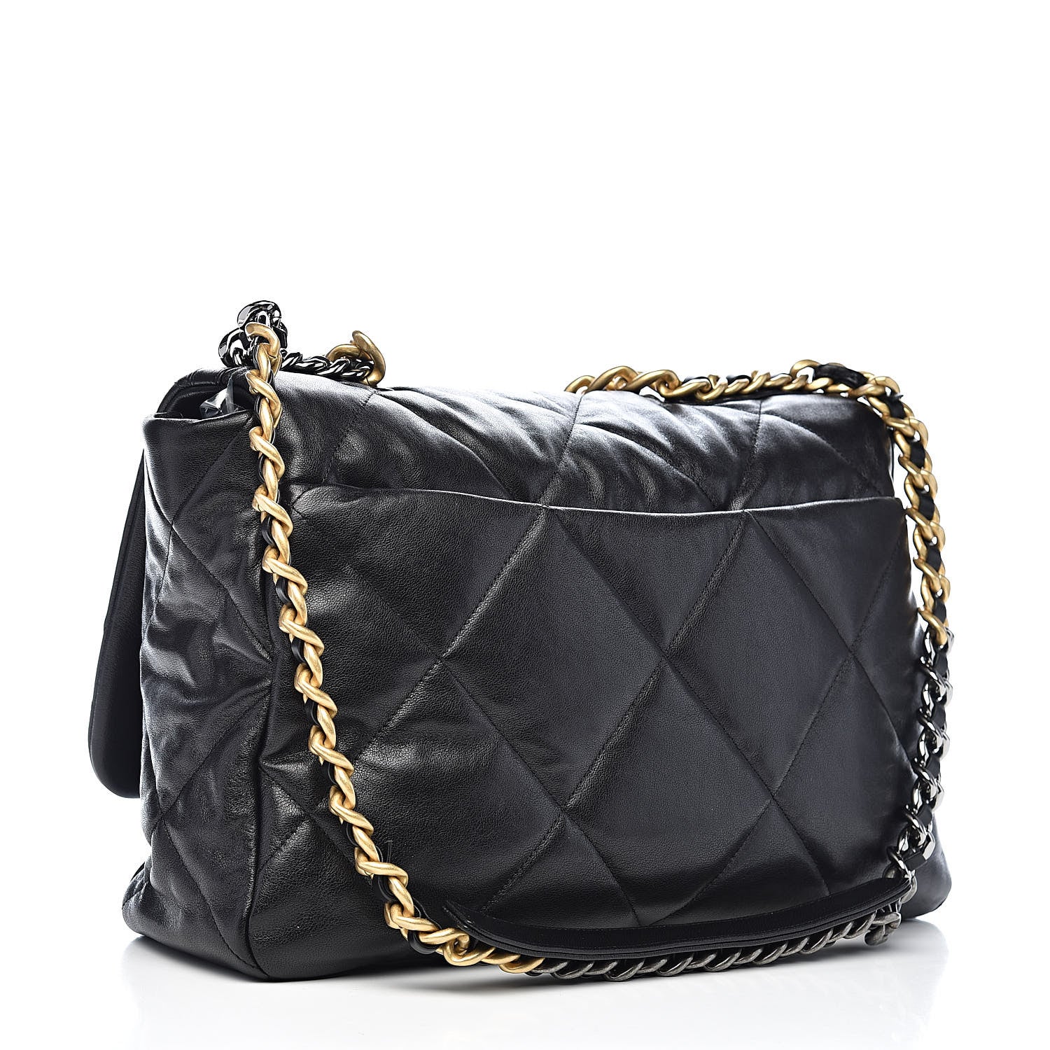 Chanel Goatskin Quilted Maxi 19 Flap Black 3 of 10