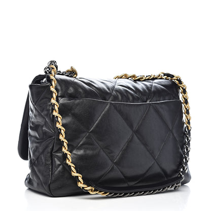 Chanel Goatskin Quilted Maxi 19 Flap Black 3 of 10