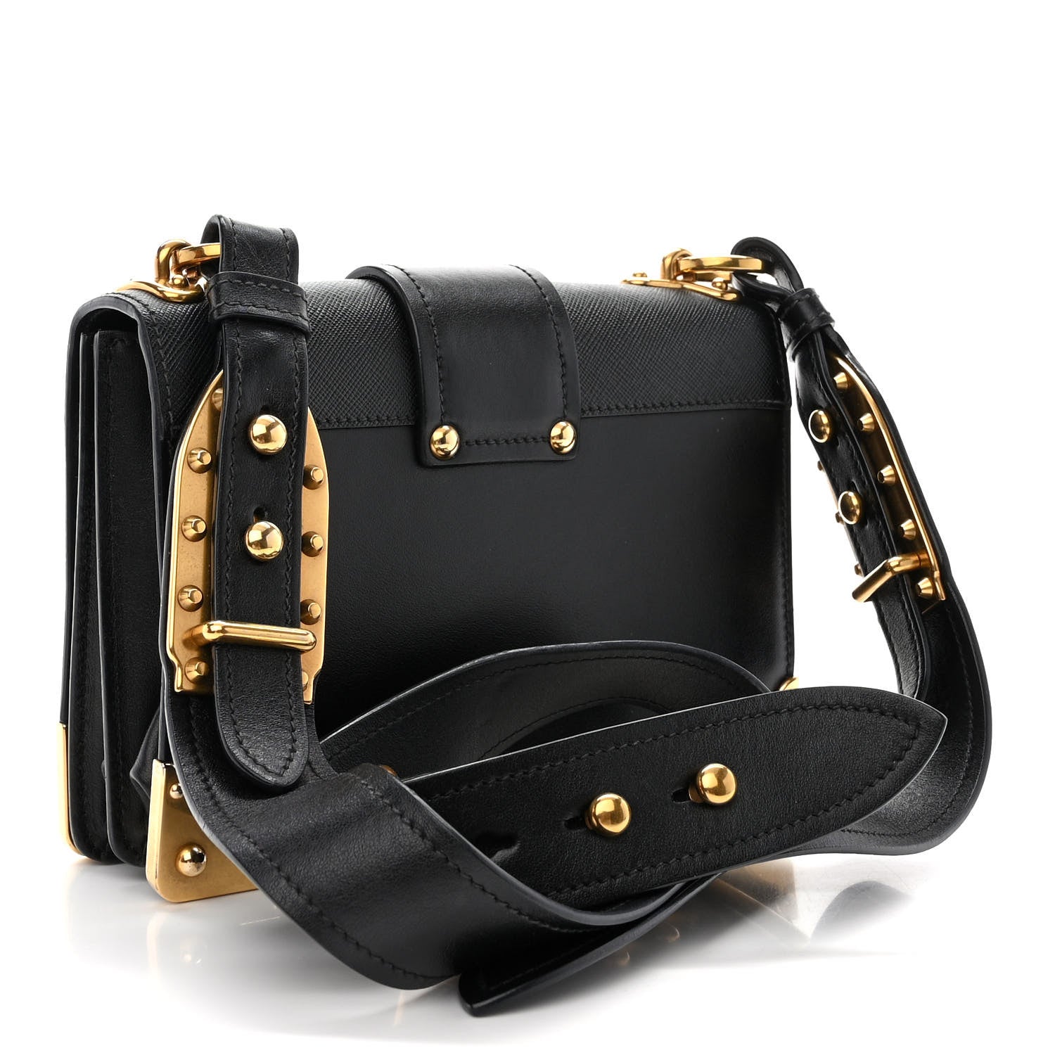 Prada City Calf Saffiano Cahier Bag Black 3 of 9