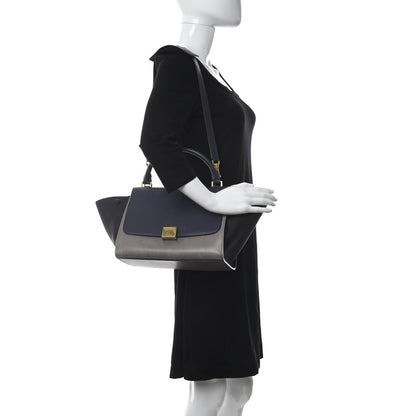 Celine Smooth Calfskin Small Trapeze Dark Blue 2 of 12