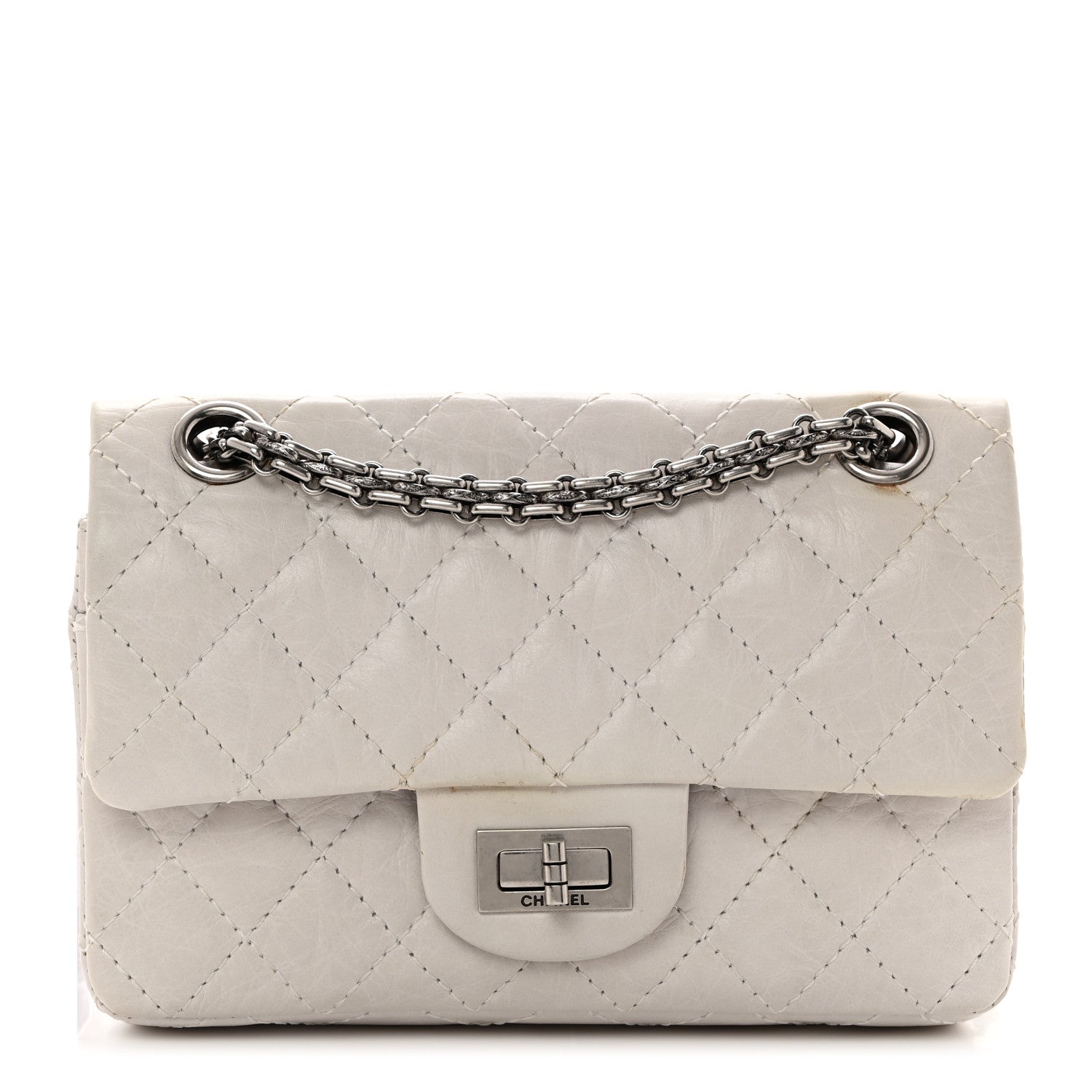 Chanel Aged Calfskin 50th Anniversary 2.55 Reissue 224 Flap White 1 of 14