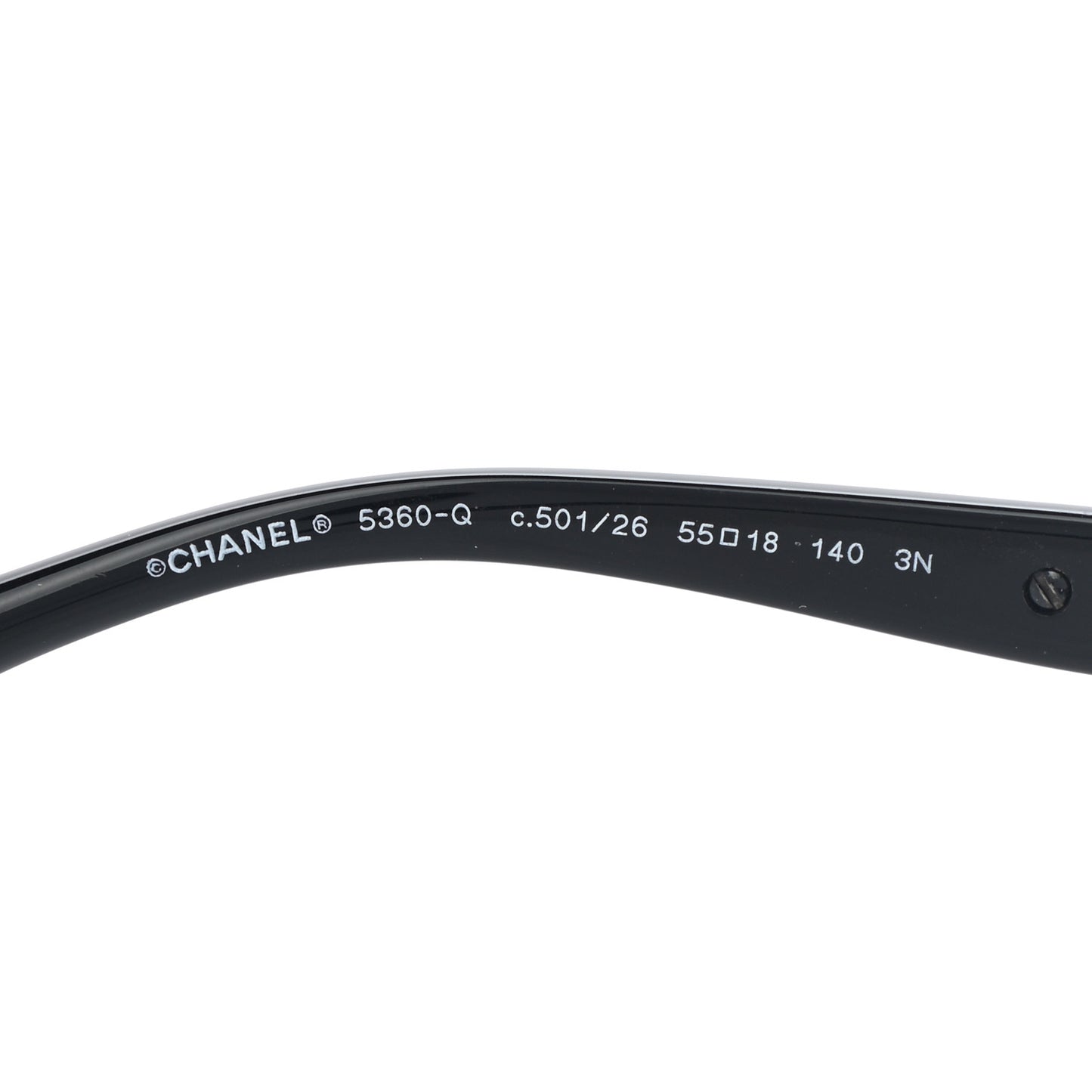 Calfskin Square Chain Sunglasses 5360-Q-A Black