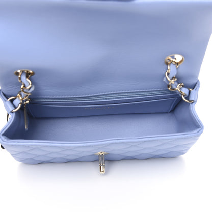 Chanel Lambskin Quilted Mini Rectangular Flap Light Blue 5 of 10