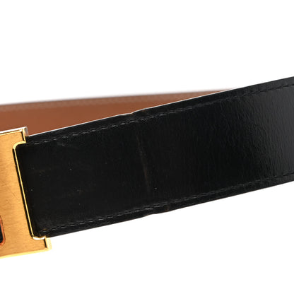 Hermes Box Togo 32mm H Belt 85 Black Gold 13 of 17