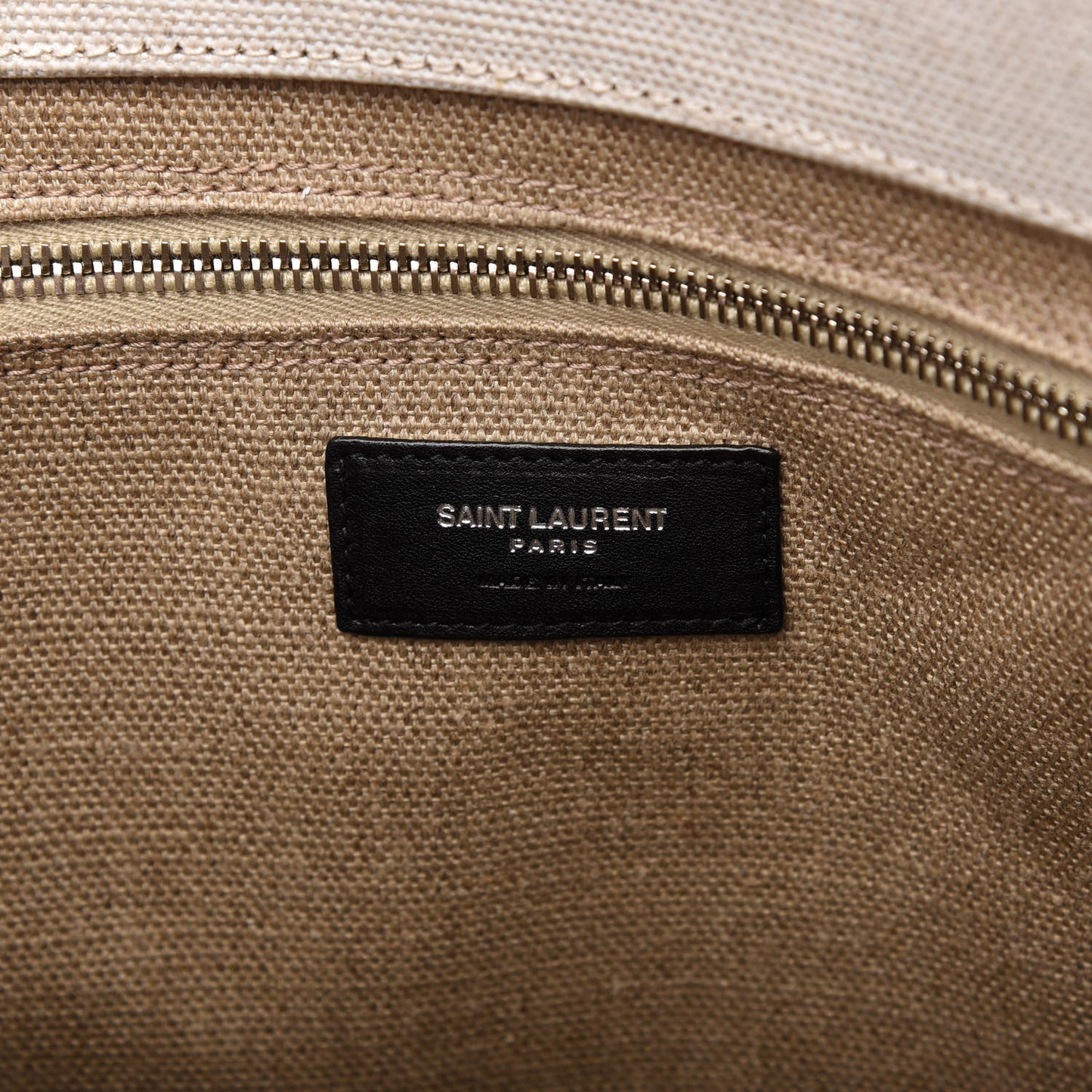 Linen Calfskin Rive Gauche North South Tote Optic White