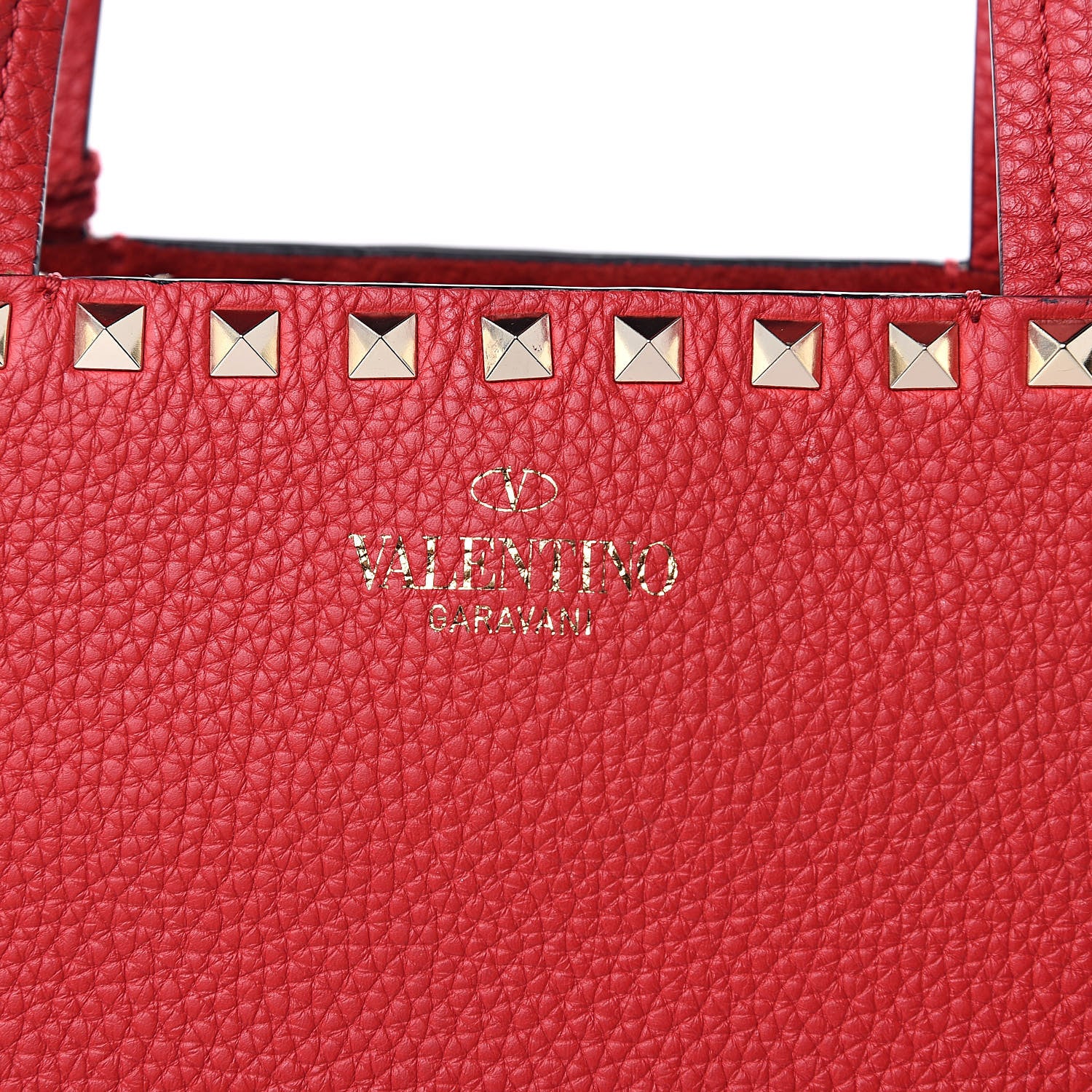 Valentino Garavani Grained Calfskin Rockstud Shoulder Tote Rouge Pur 11 of 11