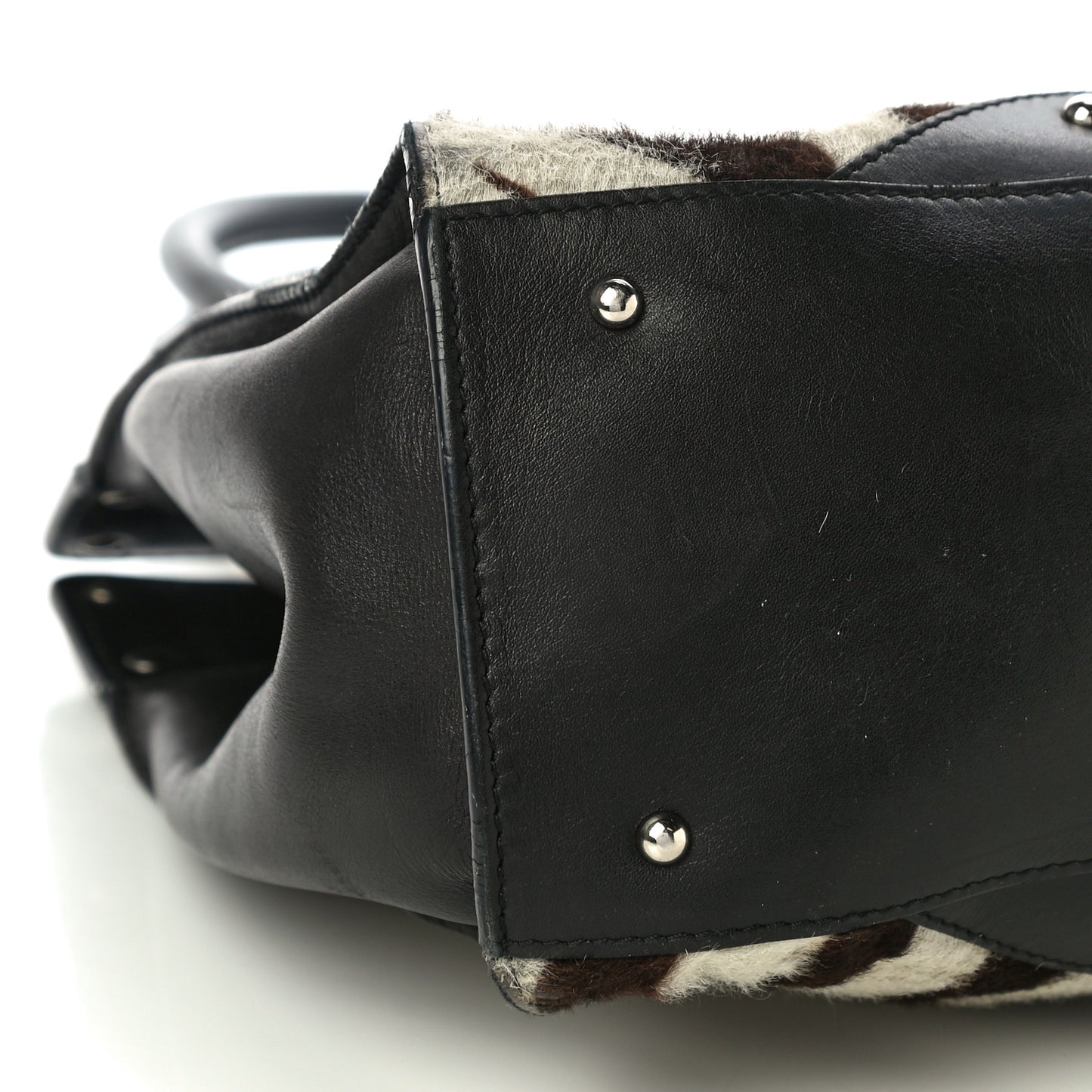 Pony Hair Zebra Print Top Handle Satchel