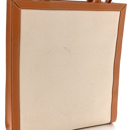 Celine Canvas Calfskin Logo Print Small Vertical Cabas Natural Tan 11 of 11