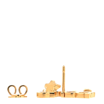Gucci Metal Crystal Pearl Script Drop Single Earring Gold 3 of 4