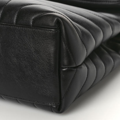 Saint Laurent Calfskin Y Quilted Monogram Medium Loulou Chain Satchel Black 9 of 11