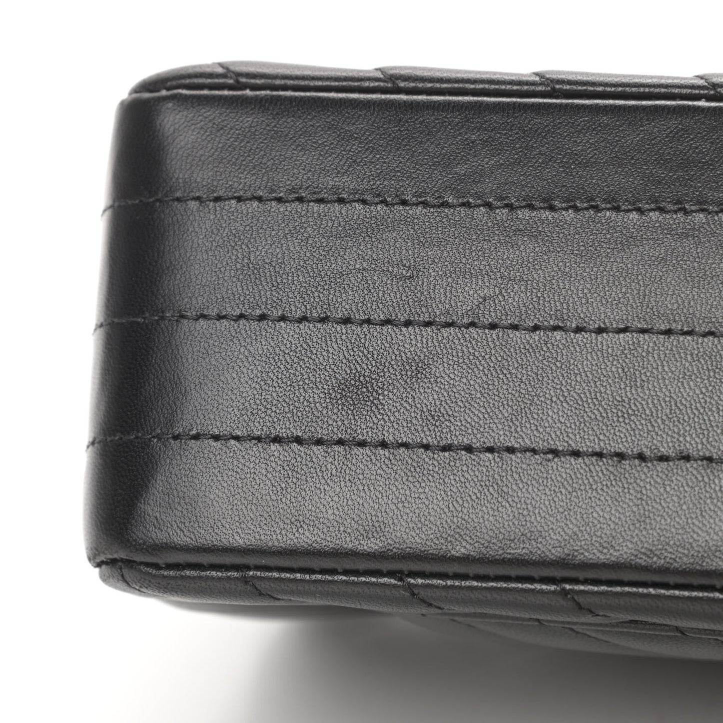 Lambskin Chevron Quilted Mini Rectangular Flap So Black