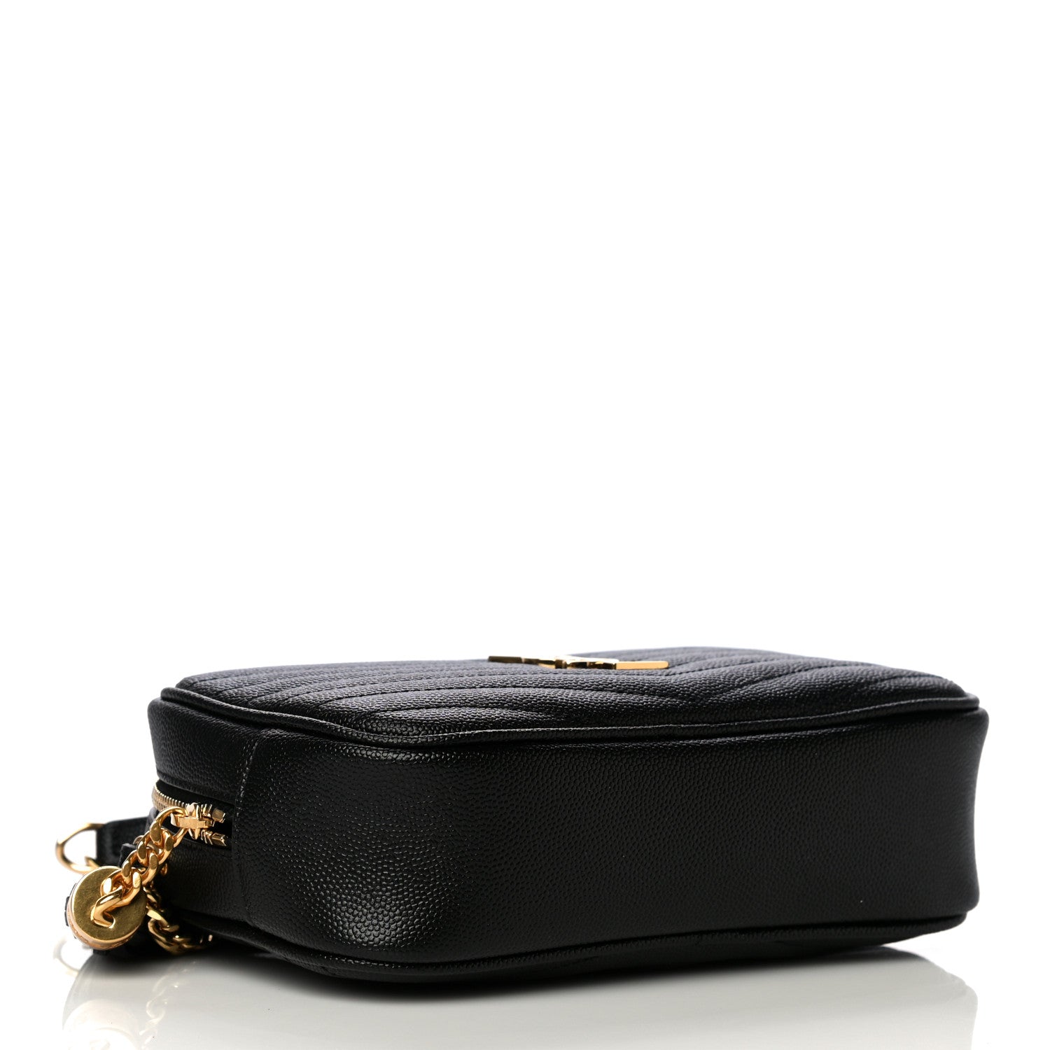 Saint Laurent Grain De Poudre Matelasse Monogram Mini Lou Camera Bag Black 4 of 11