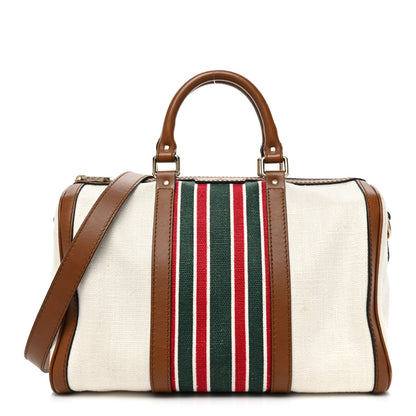 Gucci Canvas Vintage Web Medium Boston Off White 1 of 16