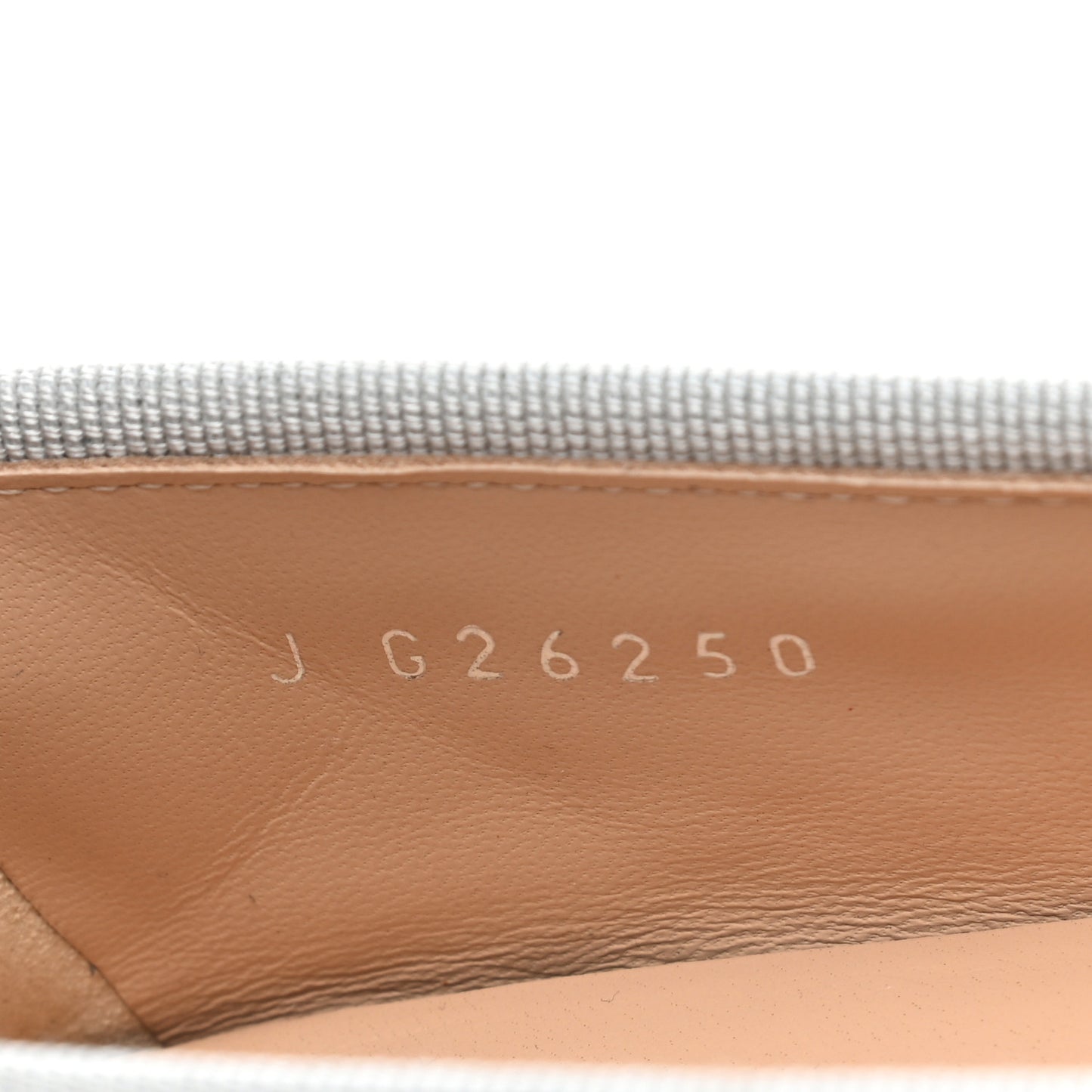 Metallic Aged Calfskin Quilted Cap Toe Ballerina Flats 37 Silver