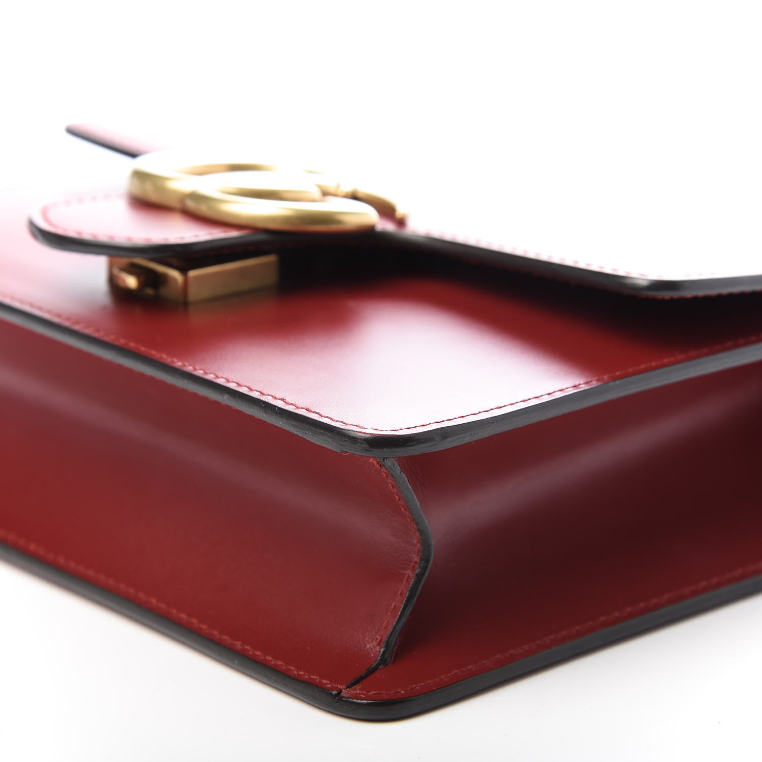 Gucci Knight Calfskin Small GG Marmont Chain Handle Bag Hibiscus Red 5 of 9
