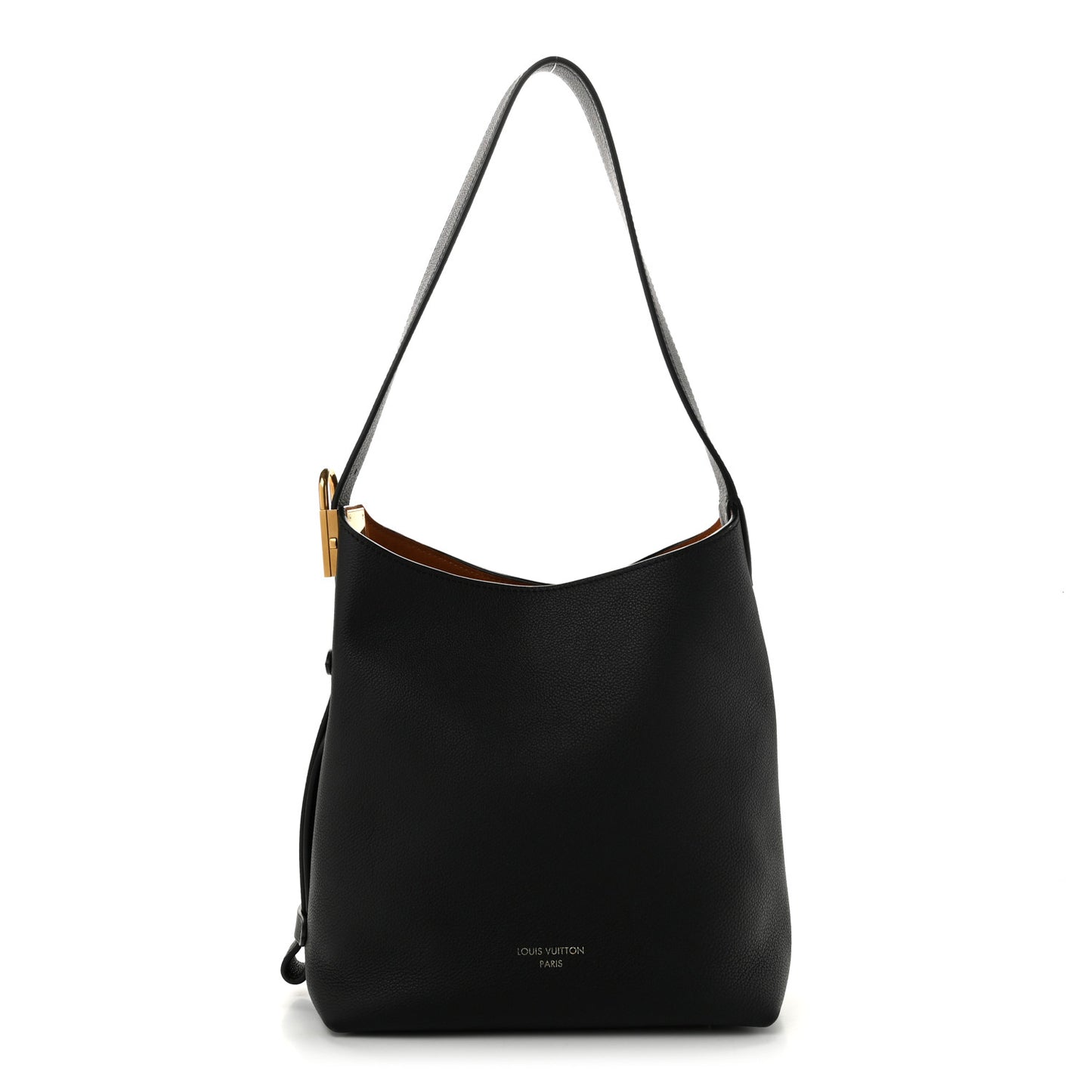 Grained Calfskin Low Key Hobo PM Black